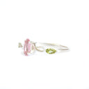 Infinity Marquise Pink and Green Tourmaline Silver Ring