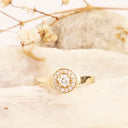 White Diamond Yellow Gold Ring