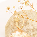White Diamond Yellow Gold Ring