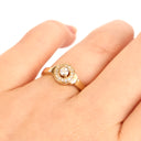 Inner Light Diamond Ring With All White Diamonds in Yellow Gold
