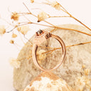 Black and white diamond ring in rose gold
