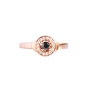 Inner Light Diamond Ring With Black and White Diamonds in Rose Gold