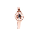 Inner Light Diamond Ring With Black and White Diamonds in Rose Gold