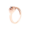 Inner Light Diamond Ring With Black and White Diamonds in Rose Gold