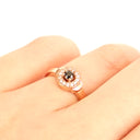 Inner Light Diamond Ring With Black and White Diamonds in Rose Gold