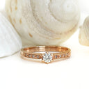 Rose gold and white diamonds ring