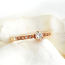 Rose gold and white diamonds ring