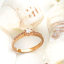 Rose gold and white diamonds ring