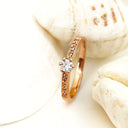 Rose gold and white diamonds ring