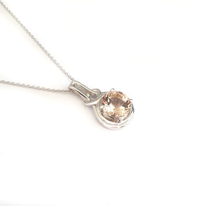 Knotted Bale Morganite White Gold Pendant