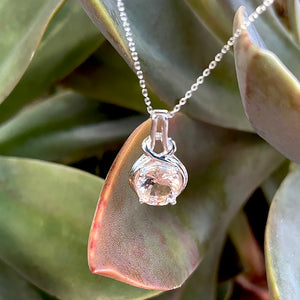 Knotted Bale Morganite White Gold Pendant