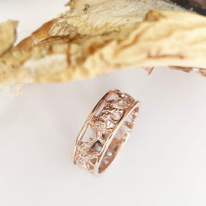 Leopard Chain Ring In Rose Gold