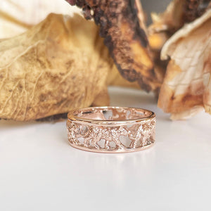 Leopard Chain Ring In Rose Gold
