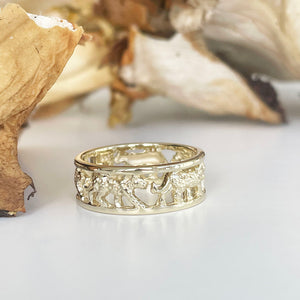 Leopard Chain Ring In Yellow Gold