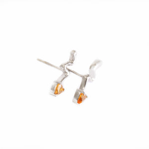 Lightning Bolt Citrine White Gold Earrings