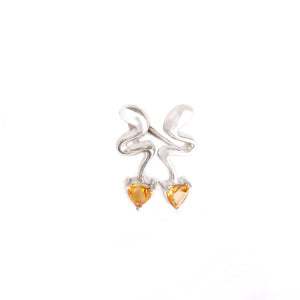 Lightning Bolt Citrine White Gold Earrings