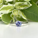 Silver Petite Solitaire Round Cut Tanzanite Ring