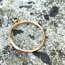 Rose Gold Raised Four Claw Green Tourmaline Stacking Ring