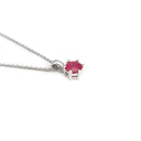 Delicate Petite Round Cut Ruby Six Claw Pendant