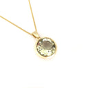 Statement Round Cut Green Amethyst Yellow Gold Pendant