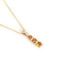 Round Cut Citrine Bar Set Drop Pendant