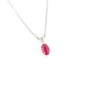 Delicate Split Bale Oval Ruby and Diamond Highlight Pendant