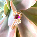 Starburst Rhodalite and Morganite Rose Gold Ring