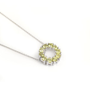 Peridot Halo Pendant