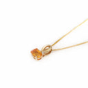 Half Bow Bale Citrine and Diamond Pendant