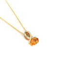 Half Bow Bale Citrine and Diamond Pendant
