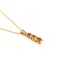 Round Cut Citrine Bar Set Drop Pendant