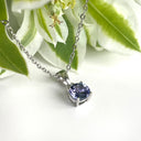 Silver Petite Solitaire Round Cut Tanzanite Pendant