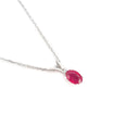 Delicate Split Bale Oval Ruby and Diamond Highlight Pendant