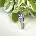 Silver Petite Solitaire Round Cut Tanzanite Ring