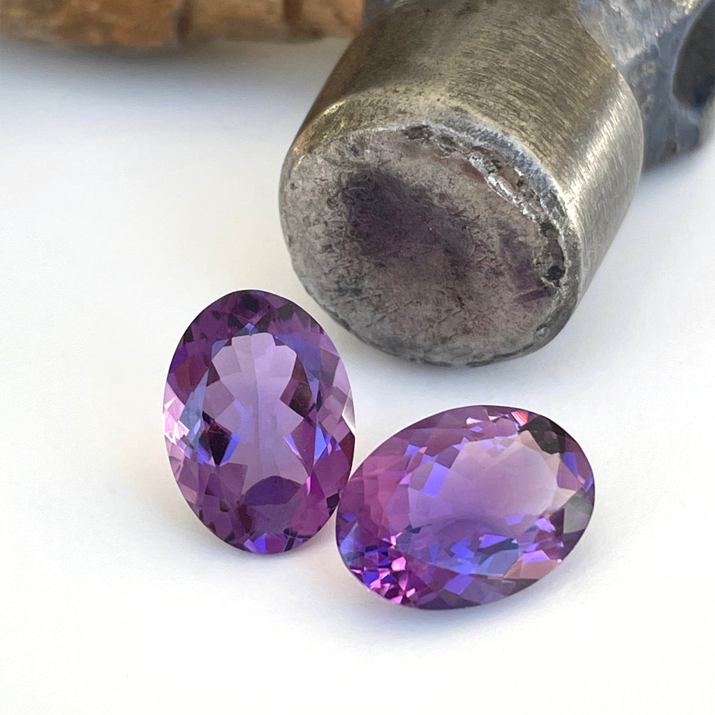 Amethyst - Purple Oval Cut Pair - 9.78ct