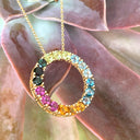 Show Stopping Rainbow Halo Pendant