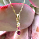 Petite Trilogy Stripe Morganite, Pink Tourmaline and Rhodolite and Tourmaline Pendant