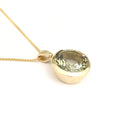 Statement Round Cut Green Amethyst Yellow Gold Pendant