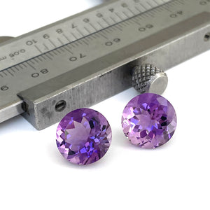 Amethyst - Purple Round Cut Pair - 9.24ct