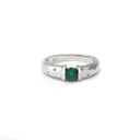 Emerald And Diamond Sprinkled Shoulder Ring