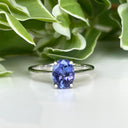 Silver Solitaire Oval Cut Tanzanite Ring