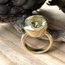 Statement Round Cut Green Amethyst Yellow Gold Ring