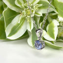 Silver Petite Solitaire Round Cut Tanzanite Pendant