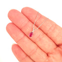 Delicate Split Bale Oval Ruby and Diamond Highlight Pendant