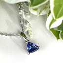 Silver Solitaire Trilliant Cut Tanzanite Pendant