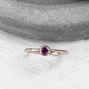 Rose Gold Bezel Set Pink Tourmaline Stacking Ring
