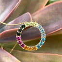 Show Stopping Rainbow Halo Pendant
