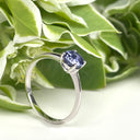 Silver Petite Solitaire Round Cut Tanzanite Ring