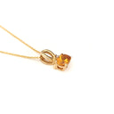 Half Bow Bale Citrine and Diamond Pendant