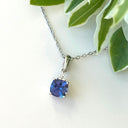 Silver Cushion Cut Tanzanite with Trilogy Silver Topaz Highlight Pendant